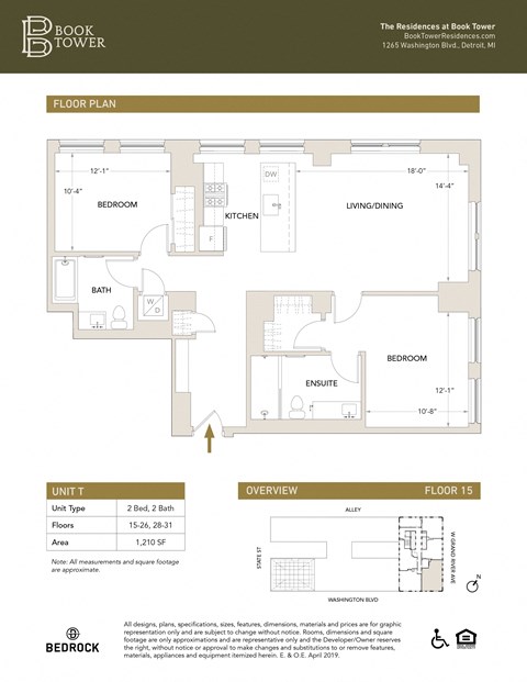 T Floor Plan at Book Tower, Detroit, Michigan